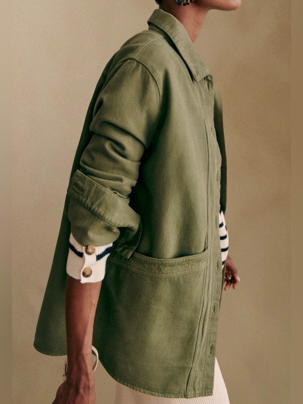 Sezane Will Jacket Olive Green XXL 14 16 Like New Womens Plus